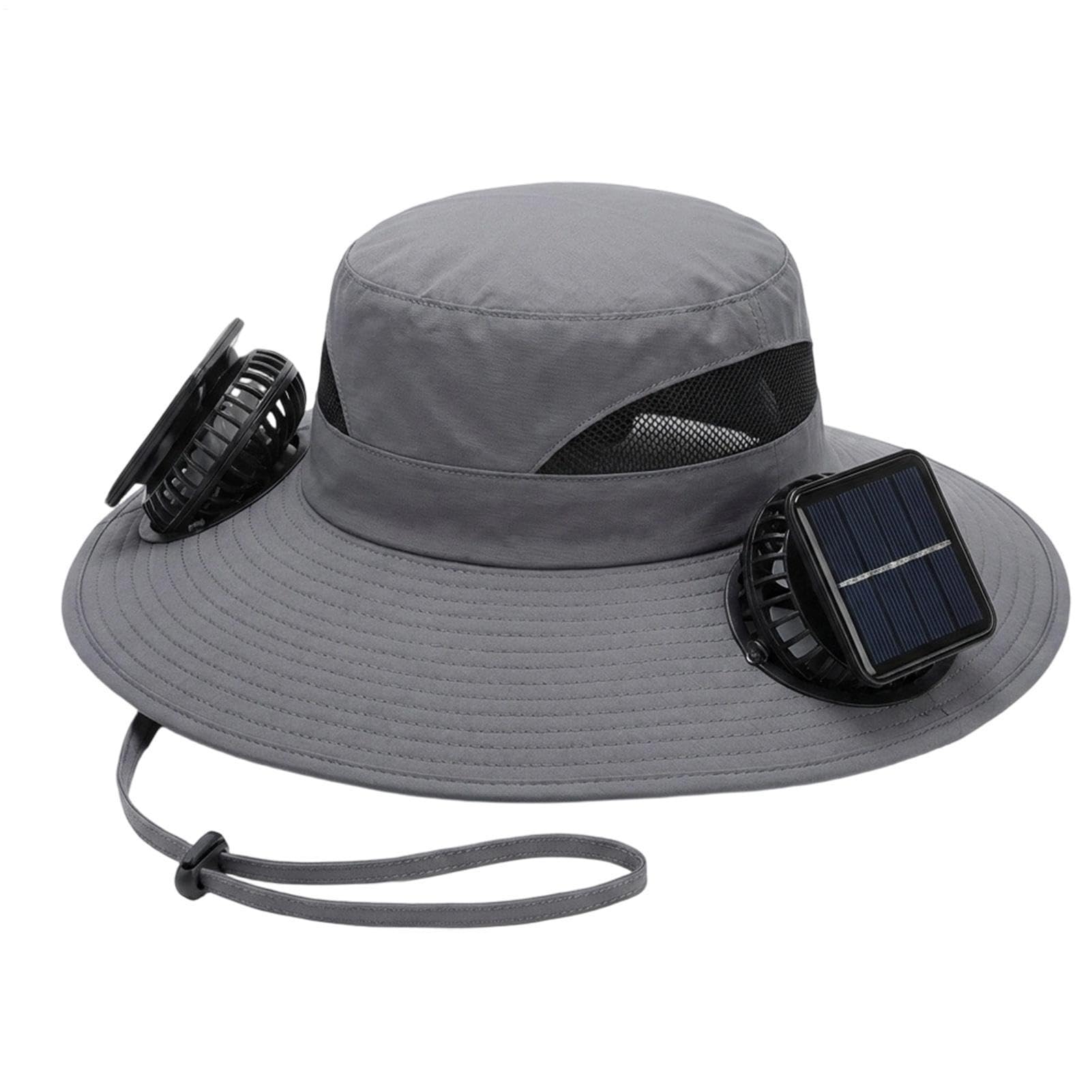 Kapelusz wentylatora solarnego, szerokie rondo, ładowalny, akcesoria letnie, na zewnątrz, kemping, wiadro, kapelusz przeciwsłoneczny, dla mężczyzn, taty, męża, wędkarza, na zewnątrz, kemping, wędrówki