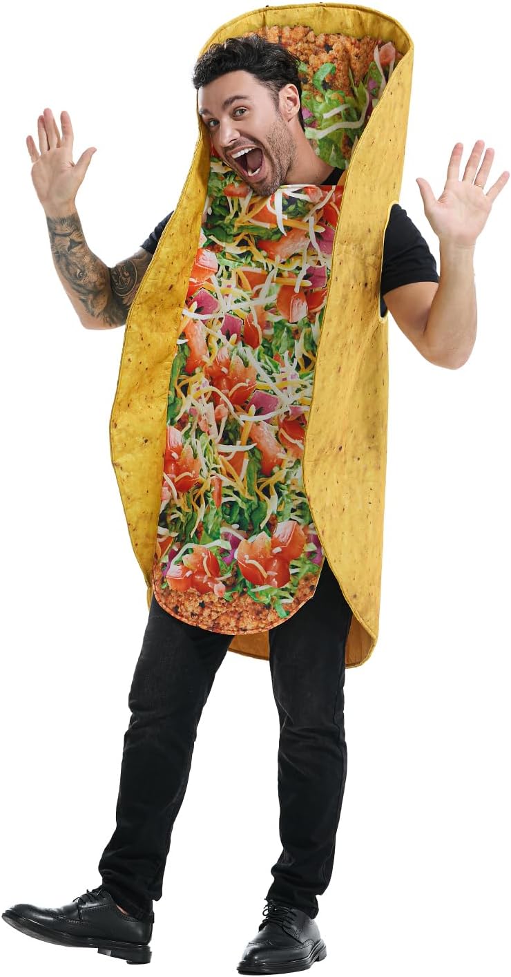 Seasons Taco Costume for Adults, Mexican Food Halloween Costumes for Men and Women, One Size - Image 3