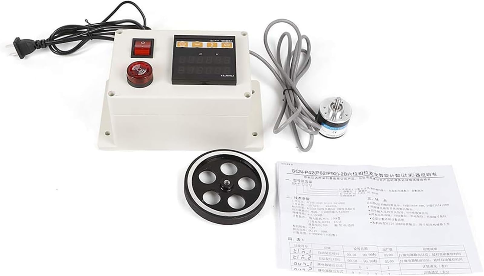 Contador digital de longitud con rueda rodante y zumbador, rango 0-999999 para medición de cables y líneas de pesca