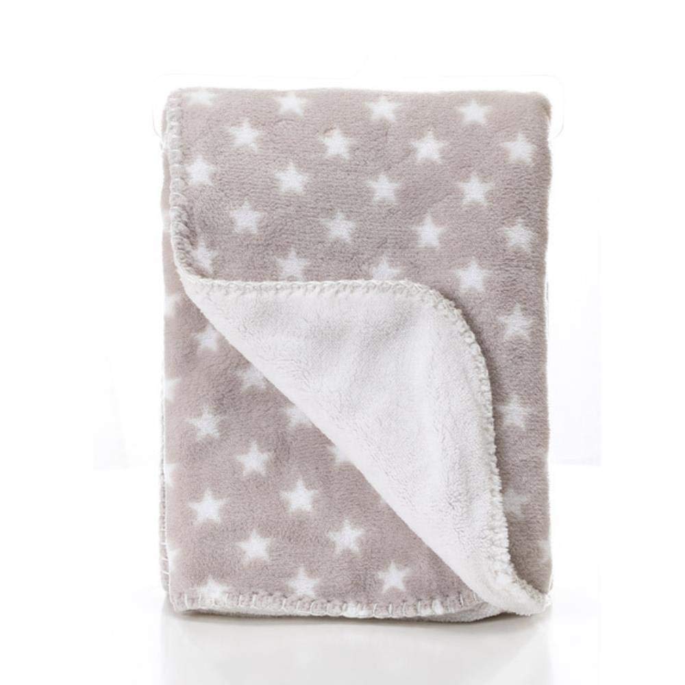 Decke Decke Thermische Korallen-Fleece-Stern-Decke Nap-Empfang Von Wrap Bettwäsche Bebe Decken,Braun,100X150 cm.