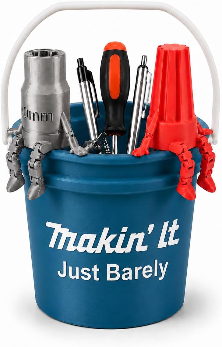 3D Printed Mini Bucket Desk Organizer Tool Holder