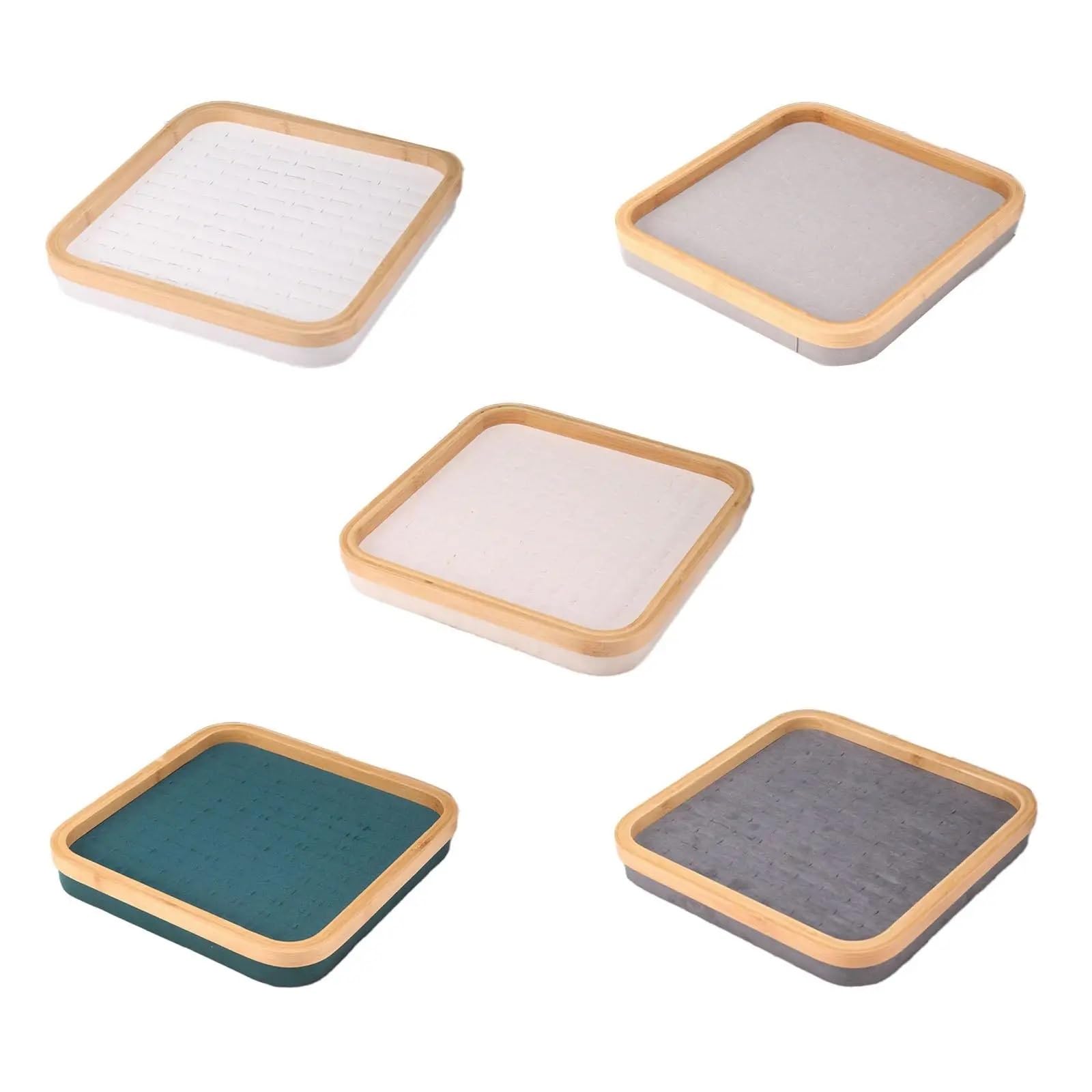 LLXYWJ Bandeja de joyería Organizador de Joyas Caja de Almacenamiento de Joyas Pendientes Pulseras Bandeja de joyería para encimera para Pendientes, Collar, Anillo y Pulsera (Gris)