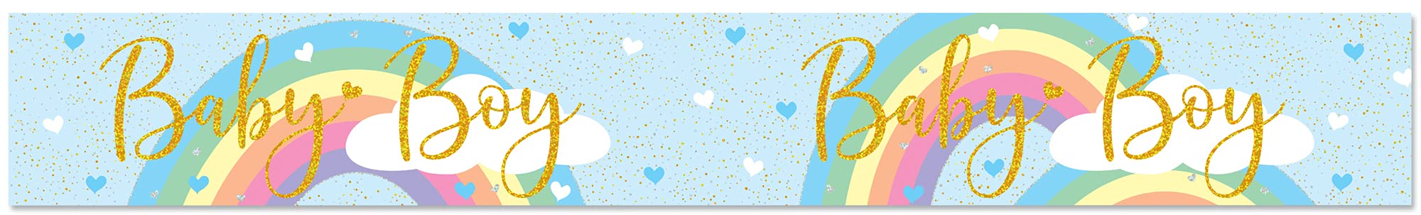 Oaktree 625686 9ft Banner Pastel Rainbow Baby Boy Holographic
