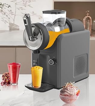 Small Home Cold Beverage Slush Machine Frozen Drink Maker 15 Minute Snow Melting Machine Household Ice Cream Machine Sash Machine Ice Maker Fully Automatic Cleaning, 6 Preset Programs, No Ice Frozen Cocktails, Frappe, Margarita Smoothies, Milkshake, Frozen Juice Perfect for Kitchen Fun Appliances 110v, Grey