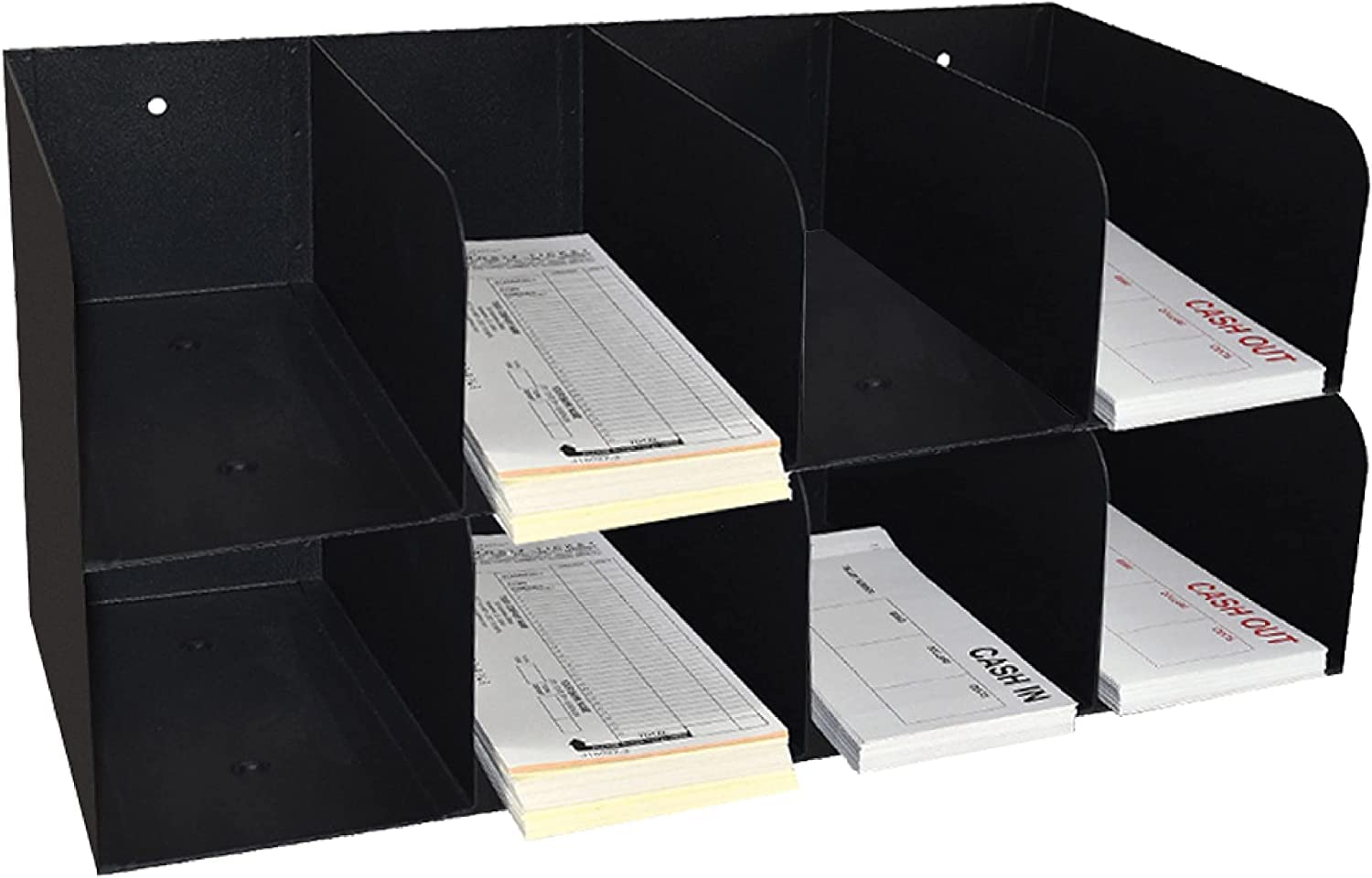 Photo 1 of 8 Pocket Steel Teller Organizer - Check Separator - 4 Over 4 8 Pockets