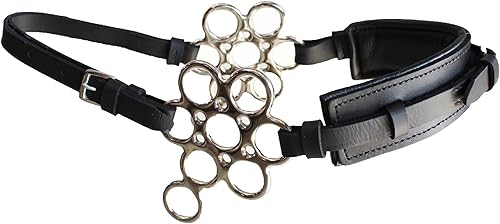 CHALLENGER Caballo Cuero Flor Mango Acolchado Noseband Entrenamiento Hackamore Curb Correa 35H67