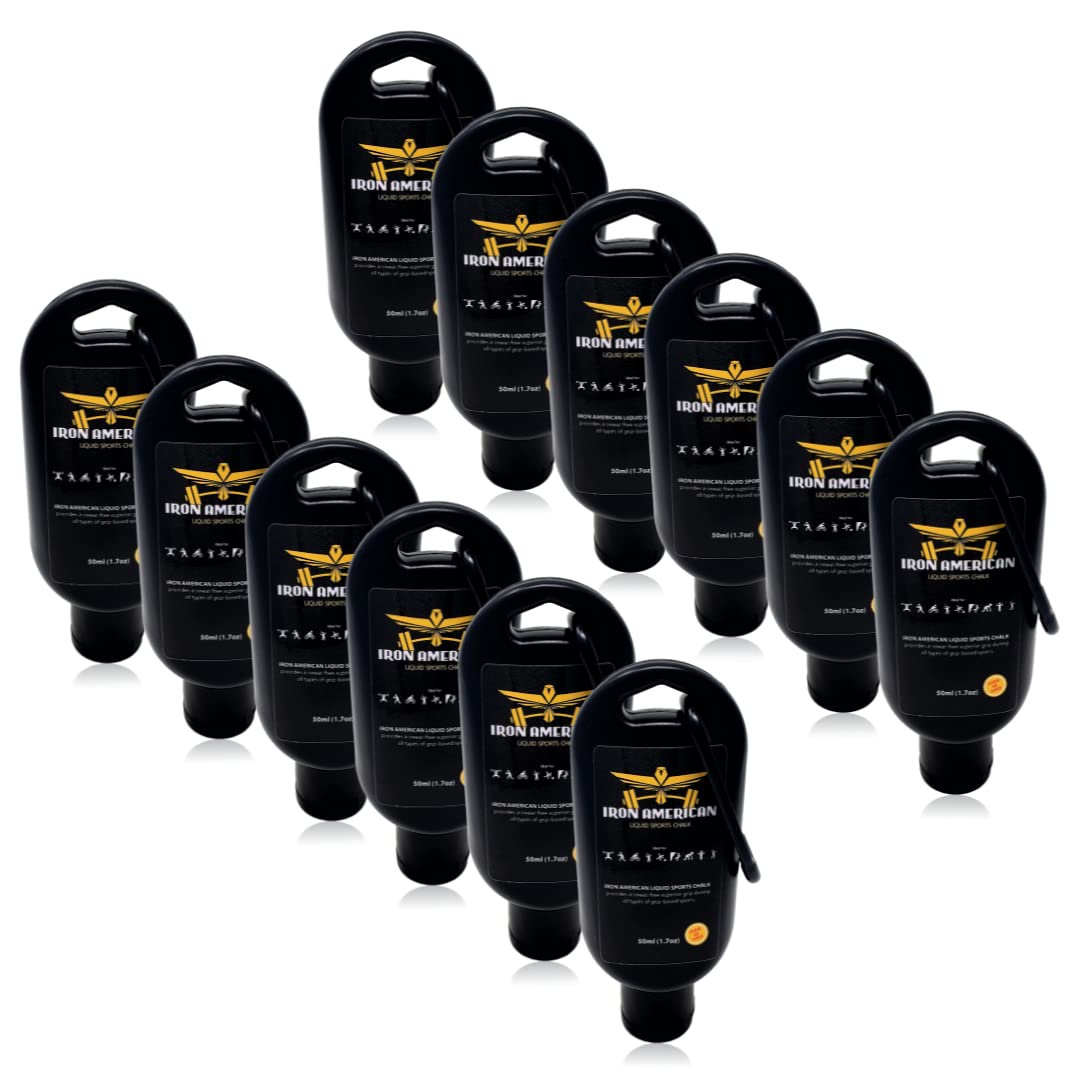 IRON AMERICAN Liquid Sports Chalk - Weightlifting Hand Chalk Mess Free Travel Bottle Long Lasting St
