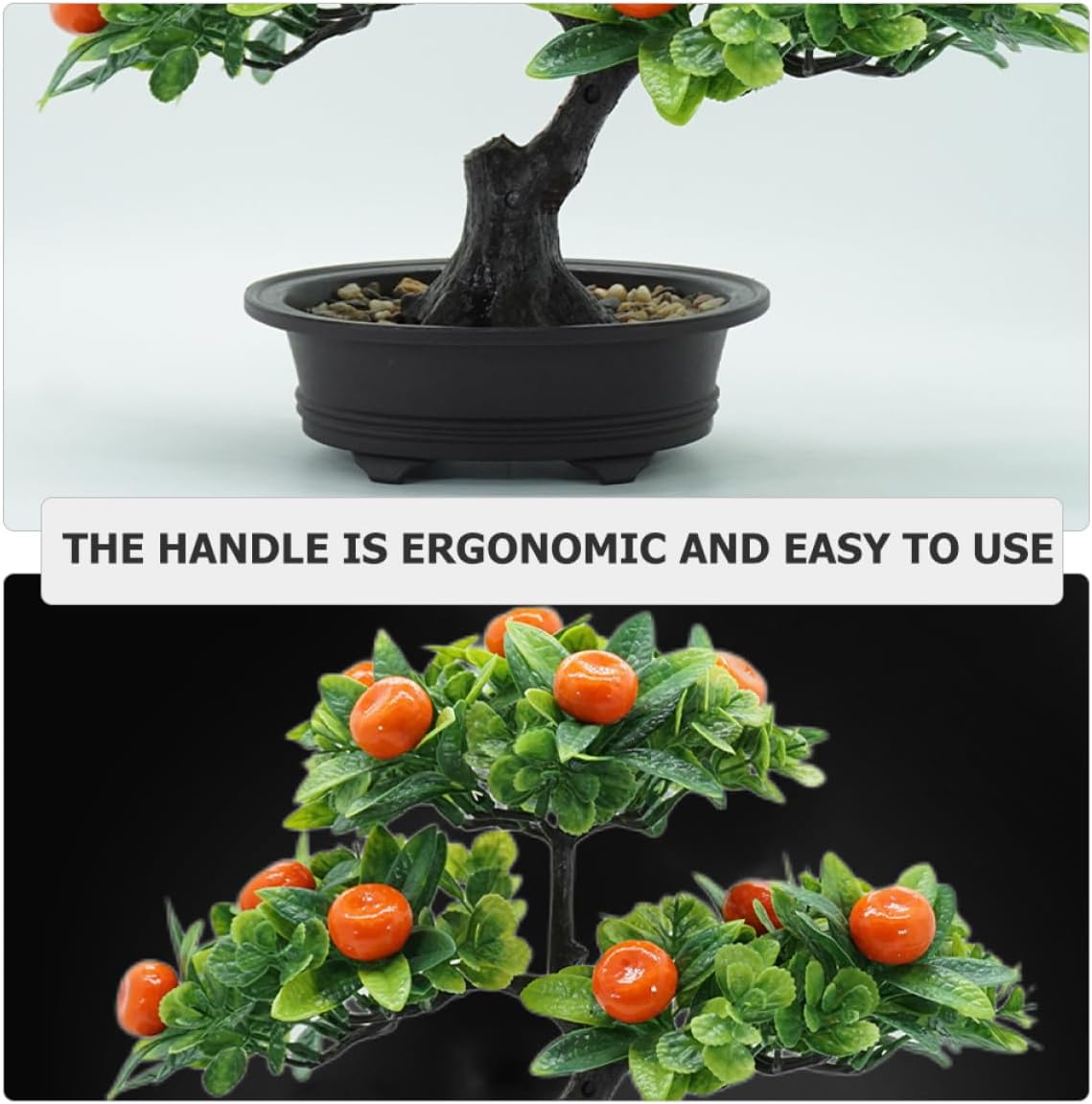 Luxshiny 2pcs Realistic Artificial Fruit Bonsai Tree Decoration Vivid Potted Faux Fruit Plant for Home Office Wedding and Photography Prop