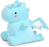 11.8 Cute Dinosaur Plush Toy Soft Plushie Figure Toys, Fat Dino Stuffed Animal Dolls, Squishy Plush Pillow for Anxiety Relief, Birthday Gifts for Kids Girls Boys, Sky Blue