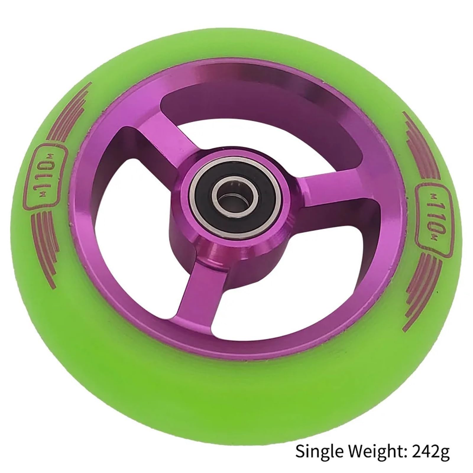 Pneu Trotinette Electrique,Roue Trottinette Electr Roues de Trottinette acrobatique 110 mm, 88A PU, roulements ABEC-9, Noyau en Aluminium, Accessoires, 2 pièces