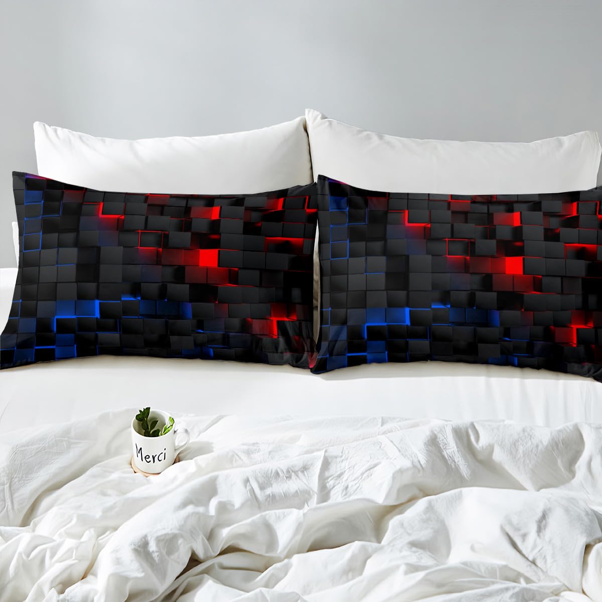 Homewish Modern Geometric Cube Design King Duvet Cover - Image 4