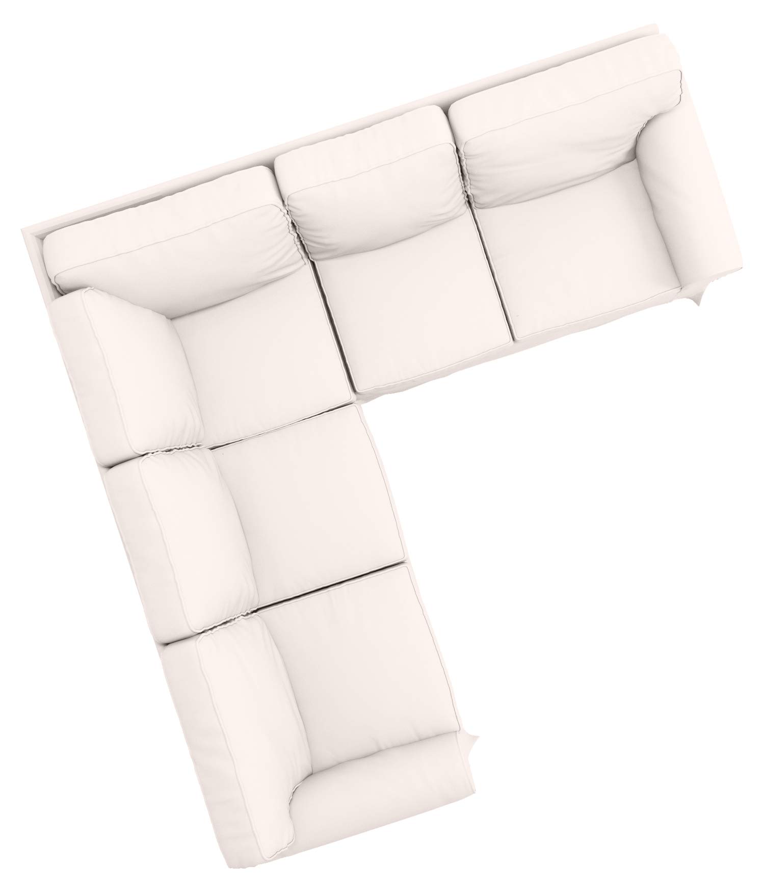 HomeTown Market Strapazierfähiger Ecksofa-Bezug Ersatz Kompatibel mit IKEA Ektorp 2+2 Sektionssofa. Slipcover nur. Sofa Nicht inbegriffen (Polyester Beige 2+2 Sektionssofa)