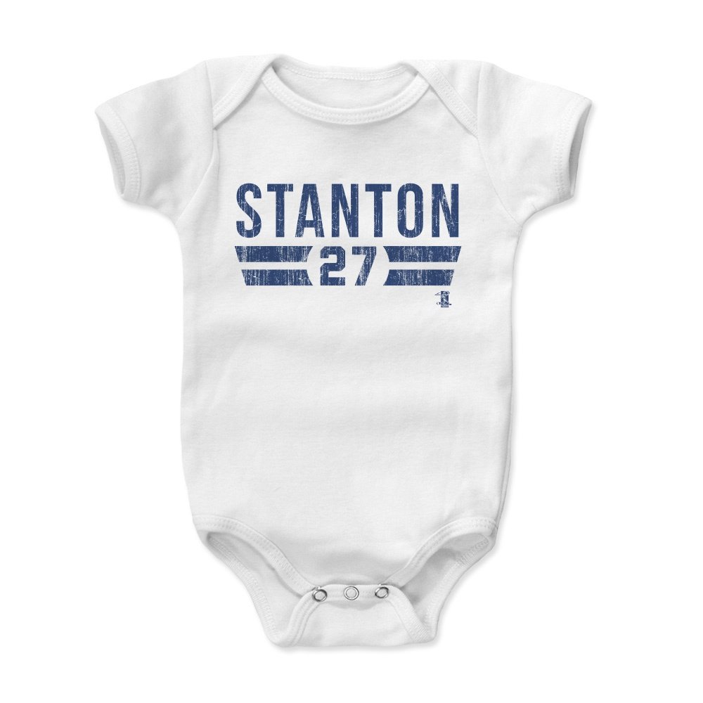 500 LEVEL Giancarlo Stanton Baby Infant One Piece Bodysuit (3-6 Months, White) - Giancarlo Stanton Font B