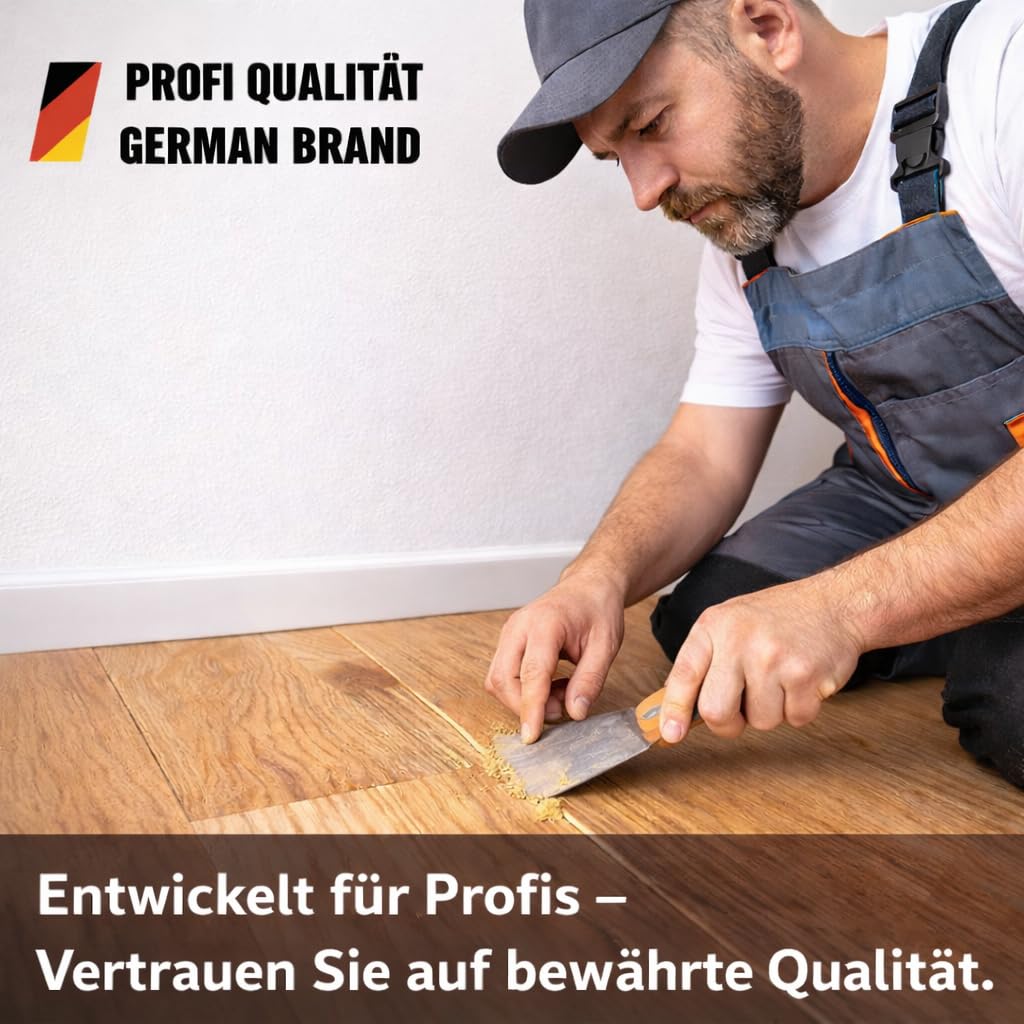 Fugenfüller Parkett 5L – Wasserbasierte Fugenkitt-Lösung für Holzspachtel – Mit Schleifstaub mischbar & schnell schleifbar – Profi Holzreparatur für Risse & Fugen – Geruchsarm & hohe Füllkraft