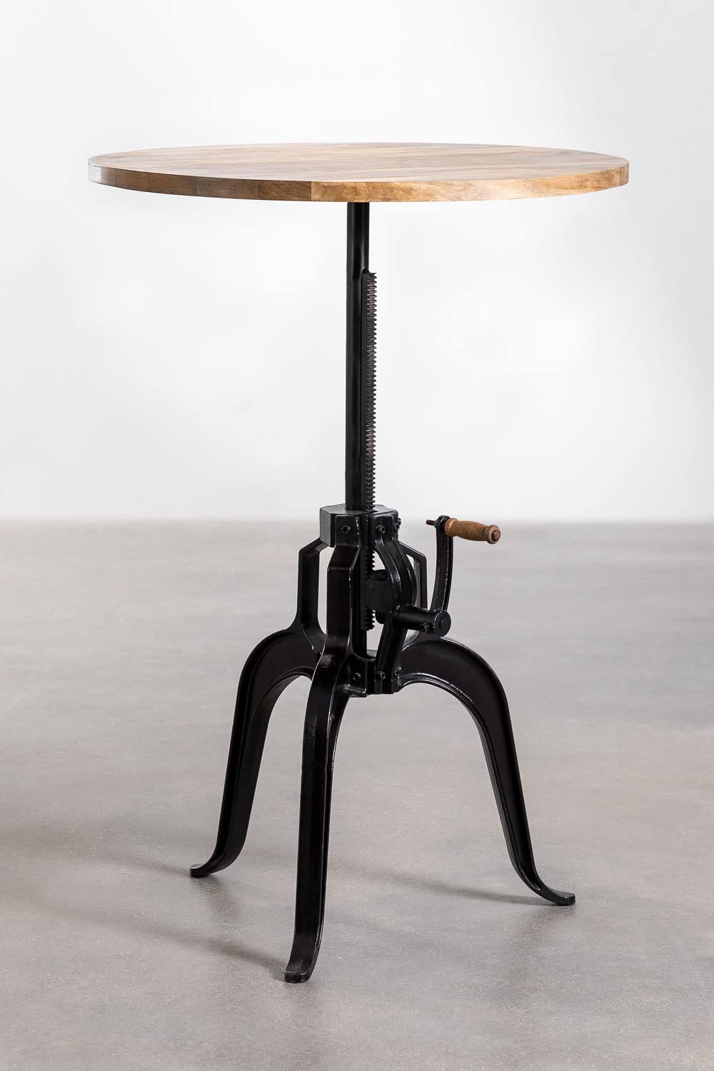SKLUM Airela Runder Bartisch Aus Recyceltem Holz – Höhenverstellbar 75–109 Cm, Weiß