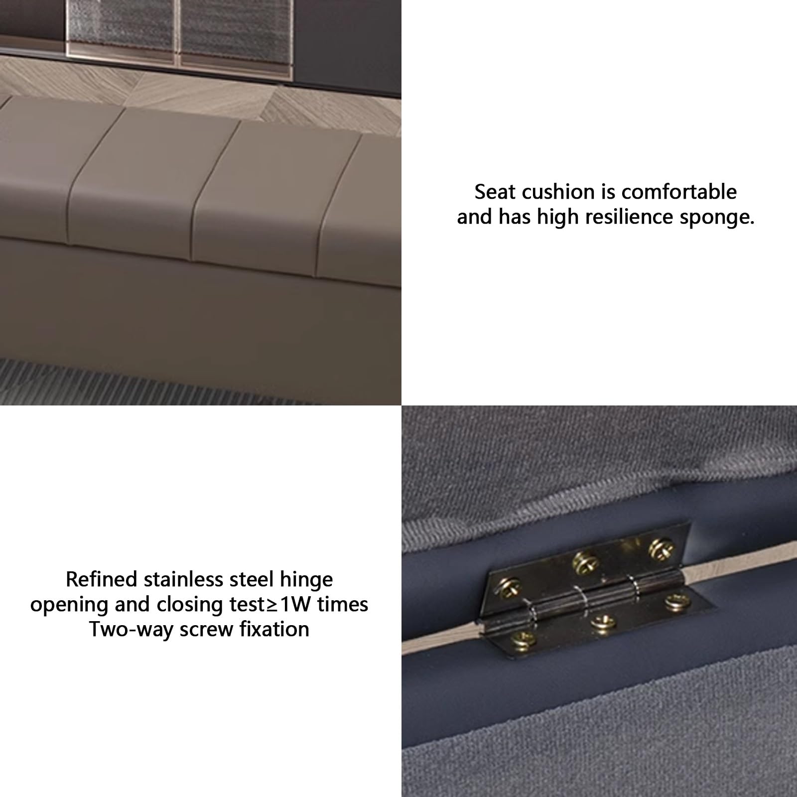 Panca contenitore con seduta, moderno salvaspazio pouf, panca camera da letto Imbottito, panca contenitore ingresso con scarpiera, panca fondo letto matrimoniale, cassapanca contenitore da interno.