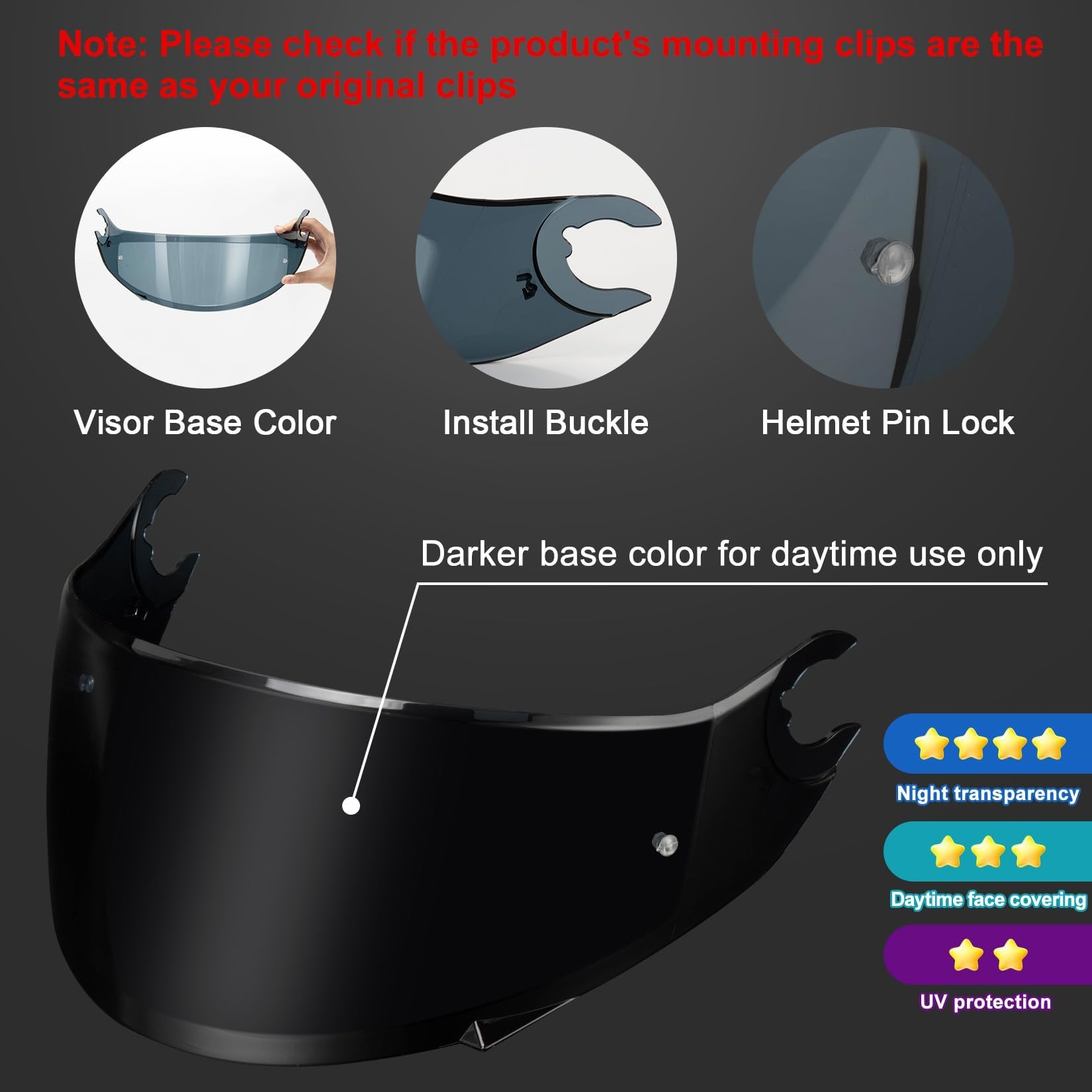 PSLER Visiera Casco per D-Skwal D-Skwal 2 Spartan - Visiera Colorata Accessori per Casco da Moto Ricambio(Nero Chiaro)