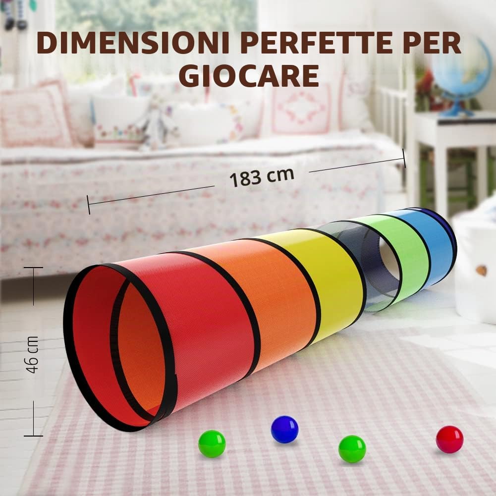 Tunnel da gioco per bambini per bambini colorato pop up tunnel per bambini per gattonare attraverso 6 piedi giocattoli per bambini o regalo per neonati o cani giocattoli per bambini per interni ed