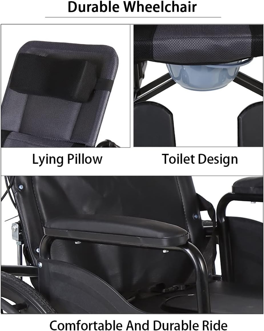 SUCCTHRGI Self-Propelled Wheelchair, 180° Full Reclining Wheelchair, Lightweight Desk Arm Removable Upholstered Flip Swing with Swing Multi colored : Health & Household