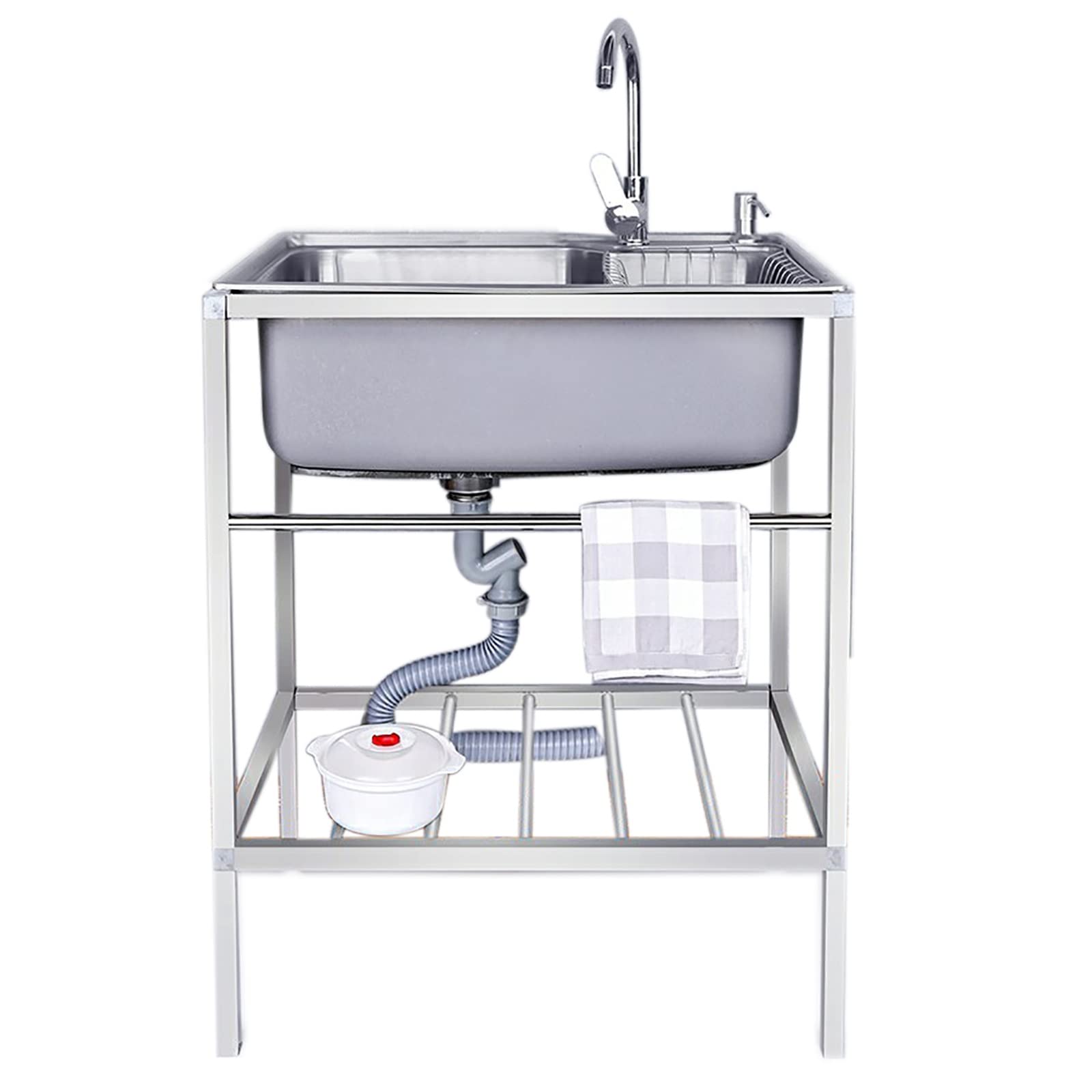 Éviers de cuisine 53cm évier de restauration utilitaire à cuve unique inox