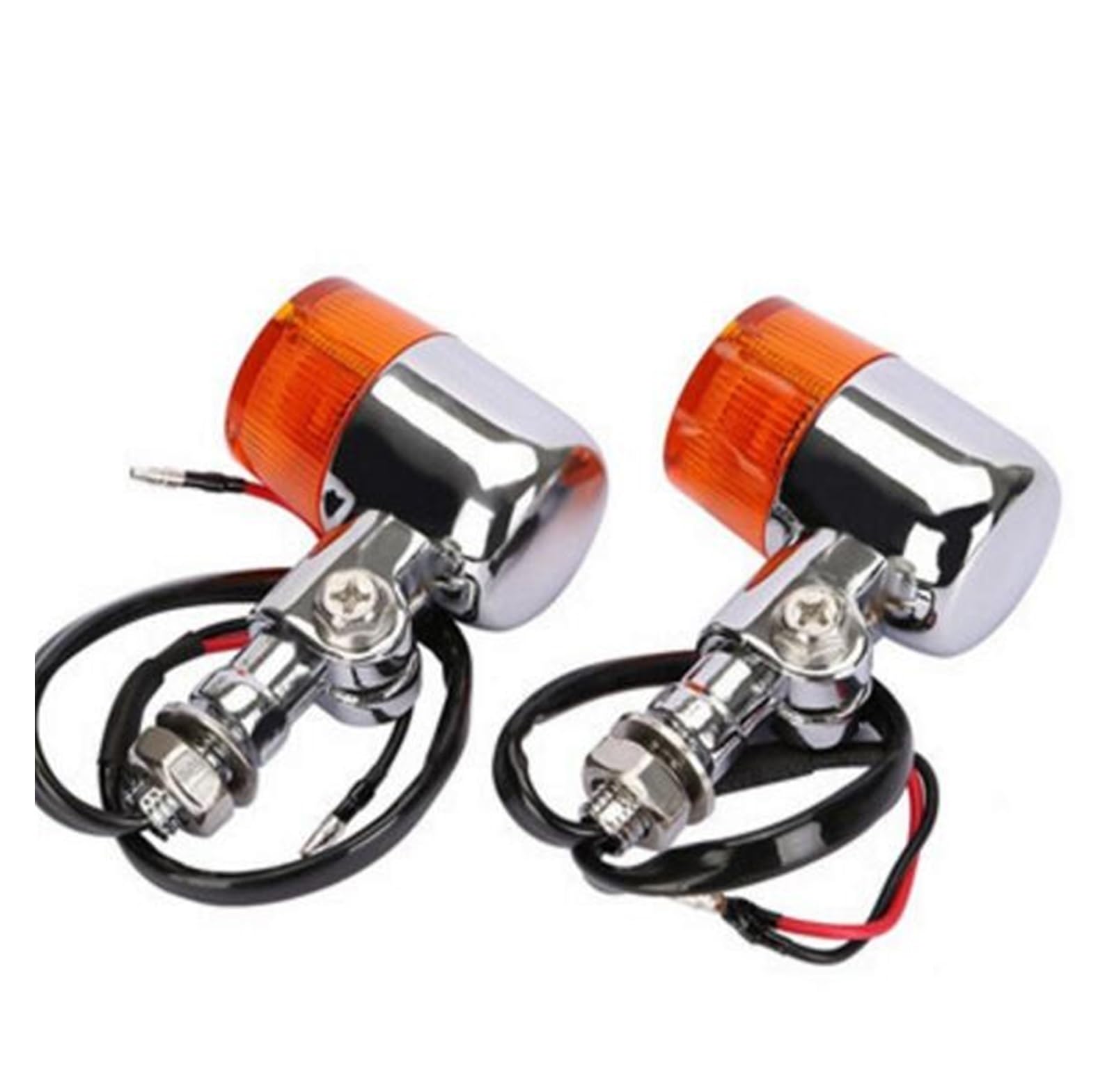 Indicatori di svolta per moto 1 paio di accessori per moto Lato in lega alluminio della direzione delle luci svolta Luci in stile retrò modificate per(A)