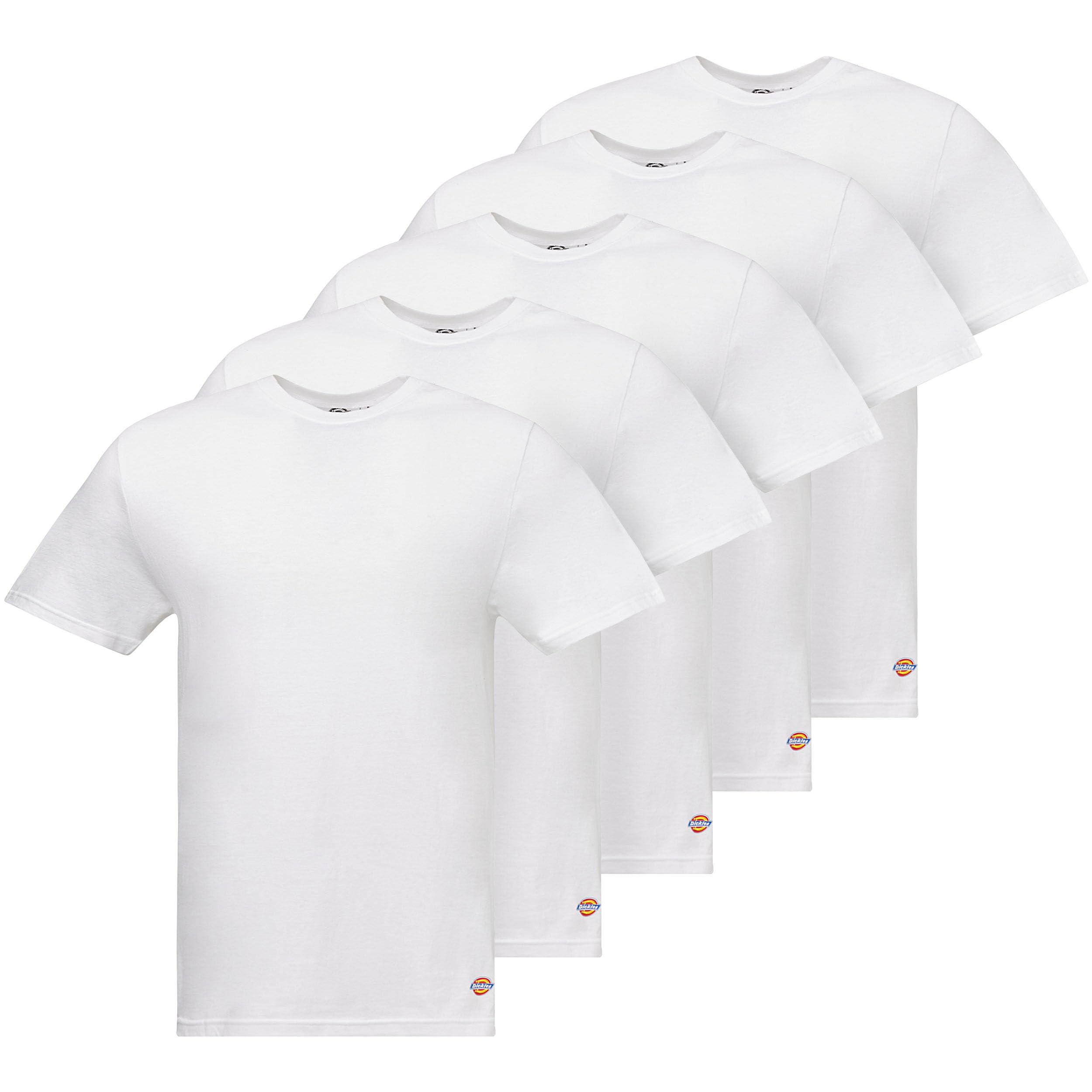 Dickies Mens Undershirts 5 Pack Lightweight Moisture Wicking Men's T-Shirts Crewneck Cotton Undershirts for Men Pack
