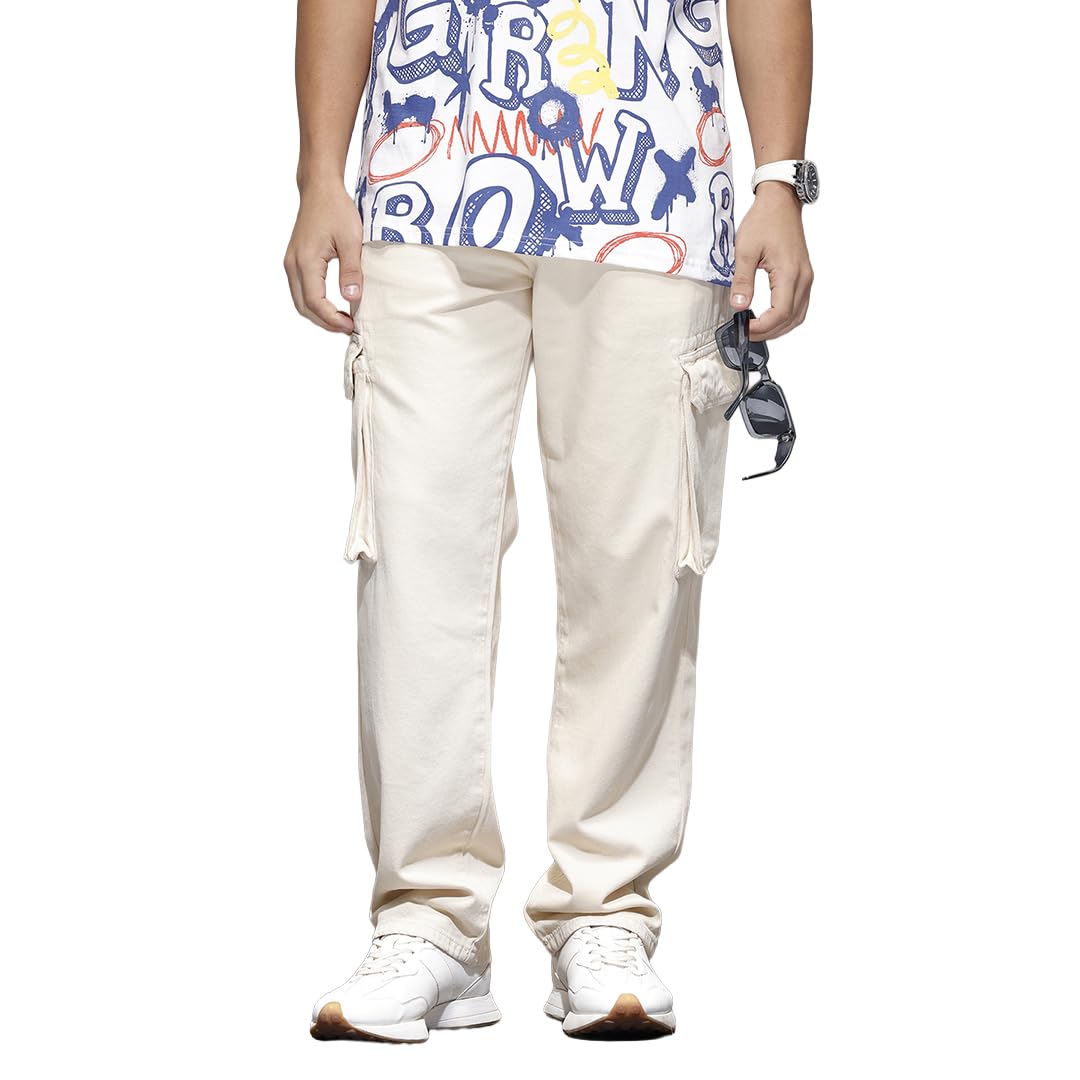 wrogn Men's 100% Cotton Jeans | Solid | Baggy Fit-picture-34