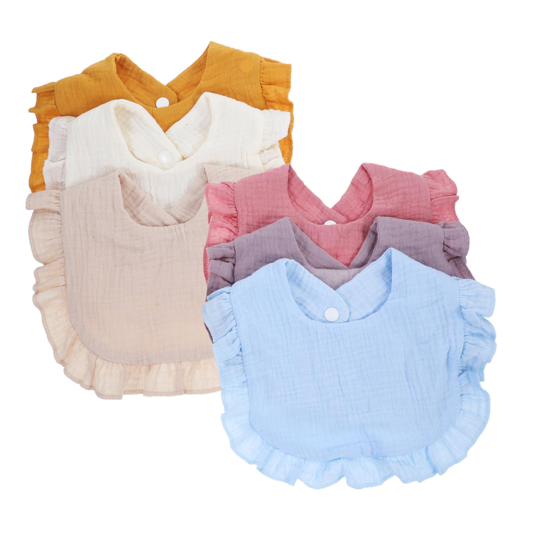 Toyvian 6pcs Drool Bibs Soft Cotton Feeding Bibs for Newborns Toddlers Months Stain-resistant Girls Boys