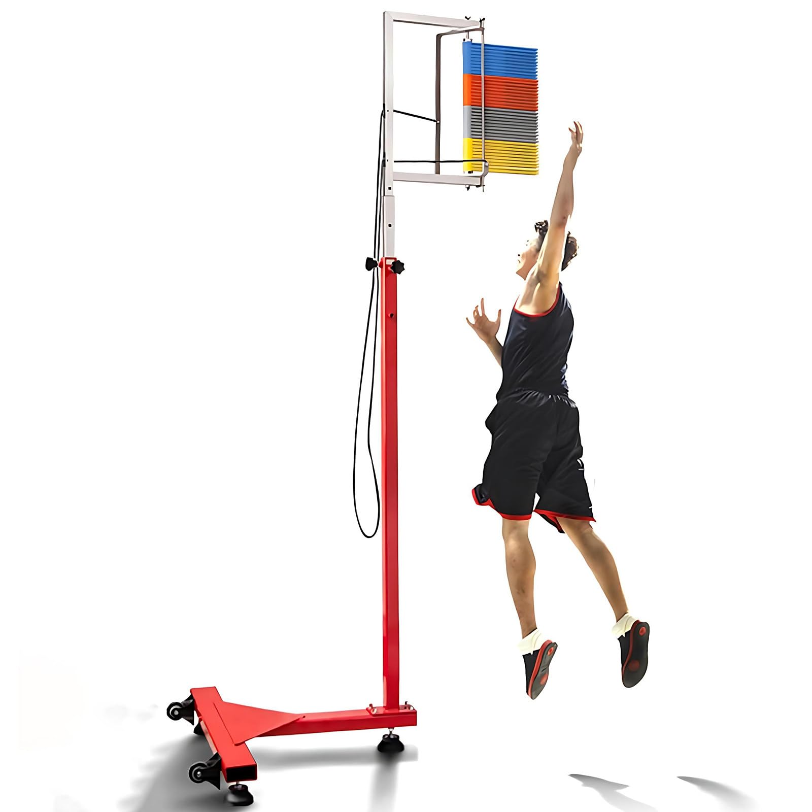 MIAOXIAOLONG Vertical Jump Trainer–Adjustable Height Metal Gym&School Vertical Jump Tester,4.59–11.81 ft Portable Jump Strength Training Tool for Athletes,PE Classes, and Outdoor Field Use 1.4m~2.8m
