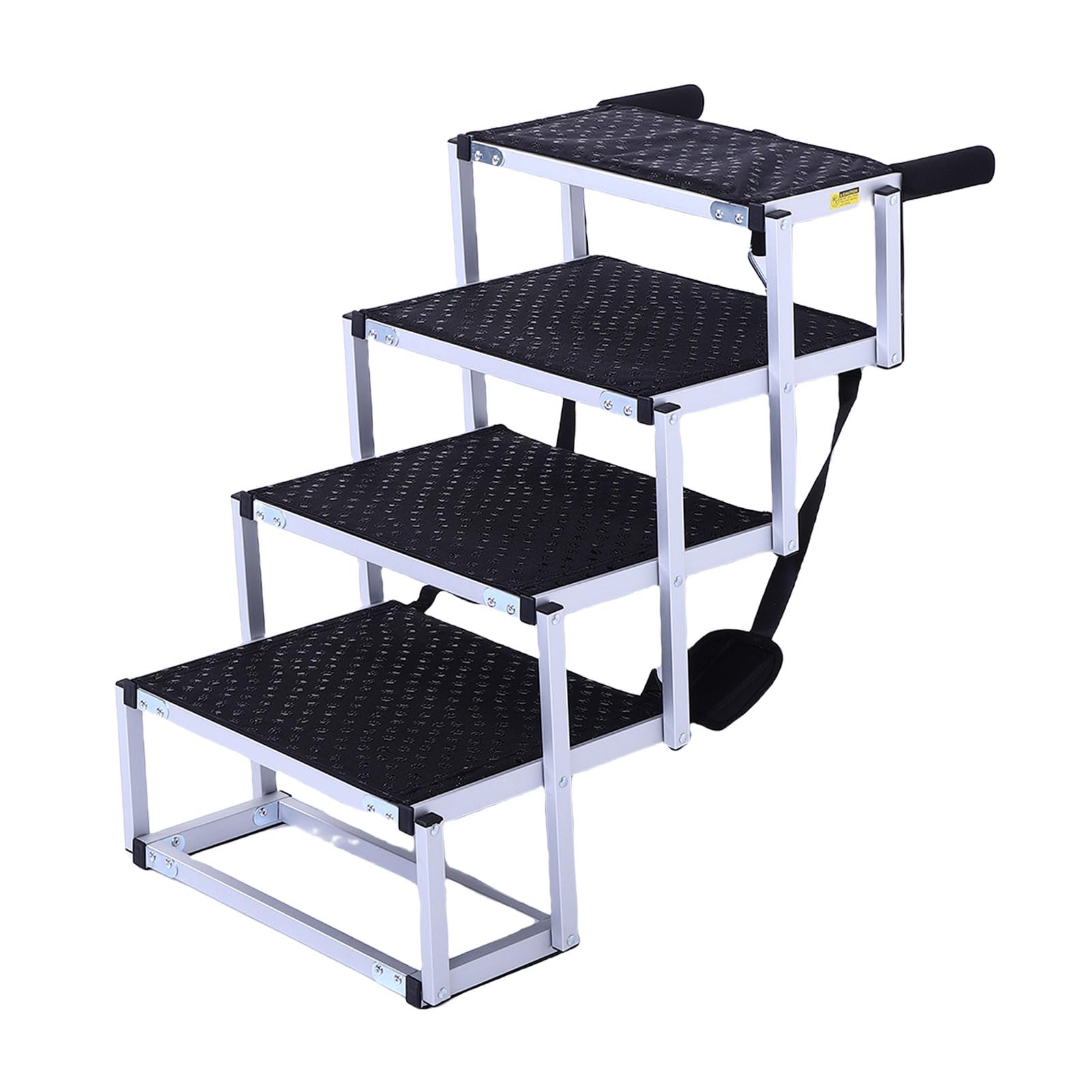 Generic Schody do Samochodu dla Psa, Antypoślizgowa Składana Rampa dla Psa ze Stopu Aluminium Dużych Psów, Przenośne 4-stopniowe Schody Zwierząt do Samochodów SUV Truck Łóżko Wysokie łóżka, Idealne na