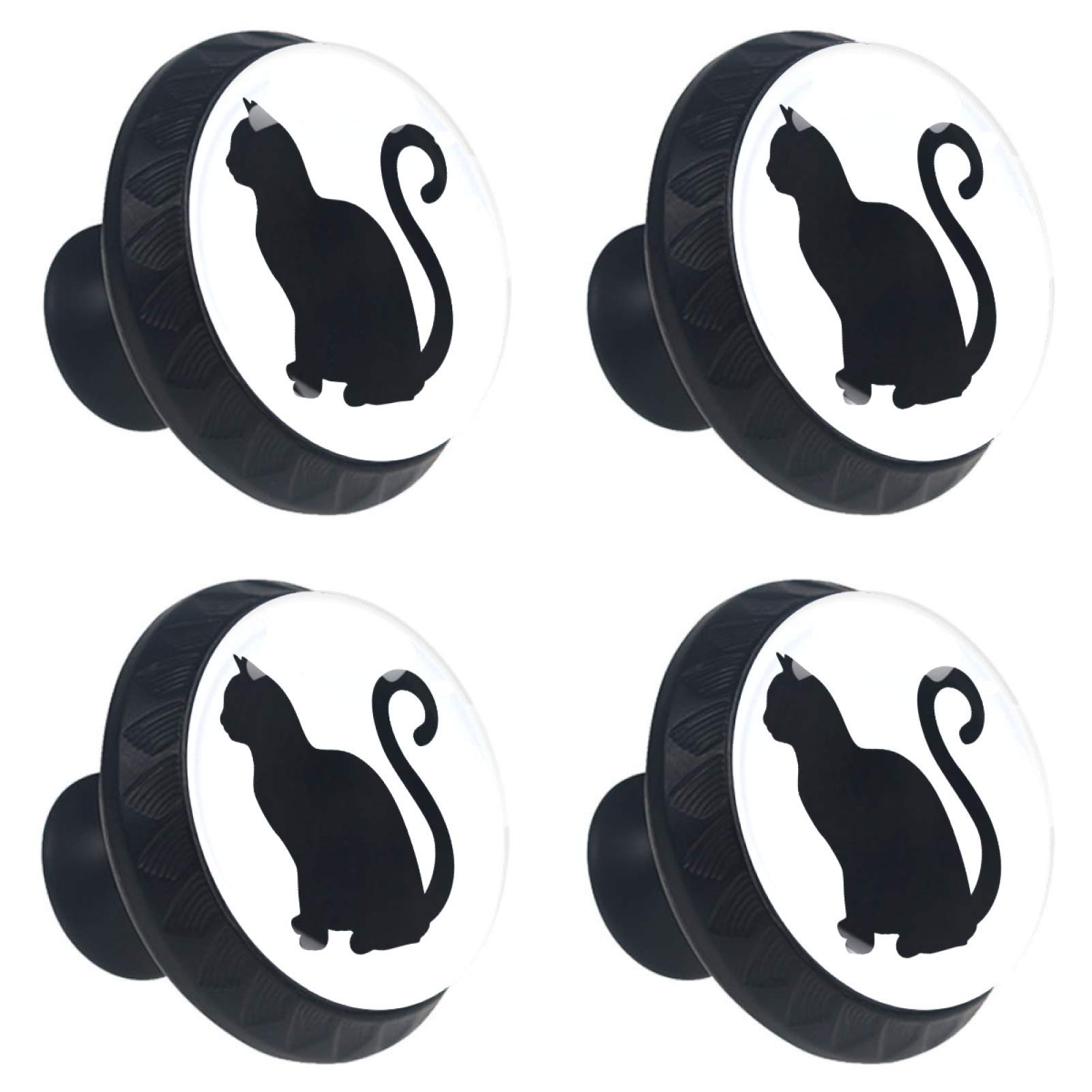 Bouton de tiroir en verre multicolore motif chat : rénovez facilement vos vieux meubles