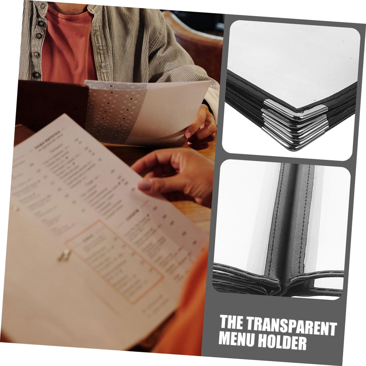 Luxshiny 2pcs Menu Folder LED Restaurant Menu Holder Menu Book Menu Sleeves Menu Holders for Restaurant Bar Cafe Restaurant Book Commercial Restaurant Menu Binders Page Menu Covers