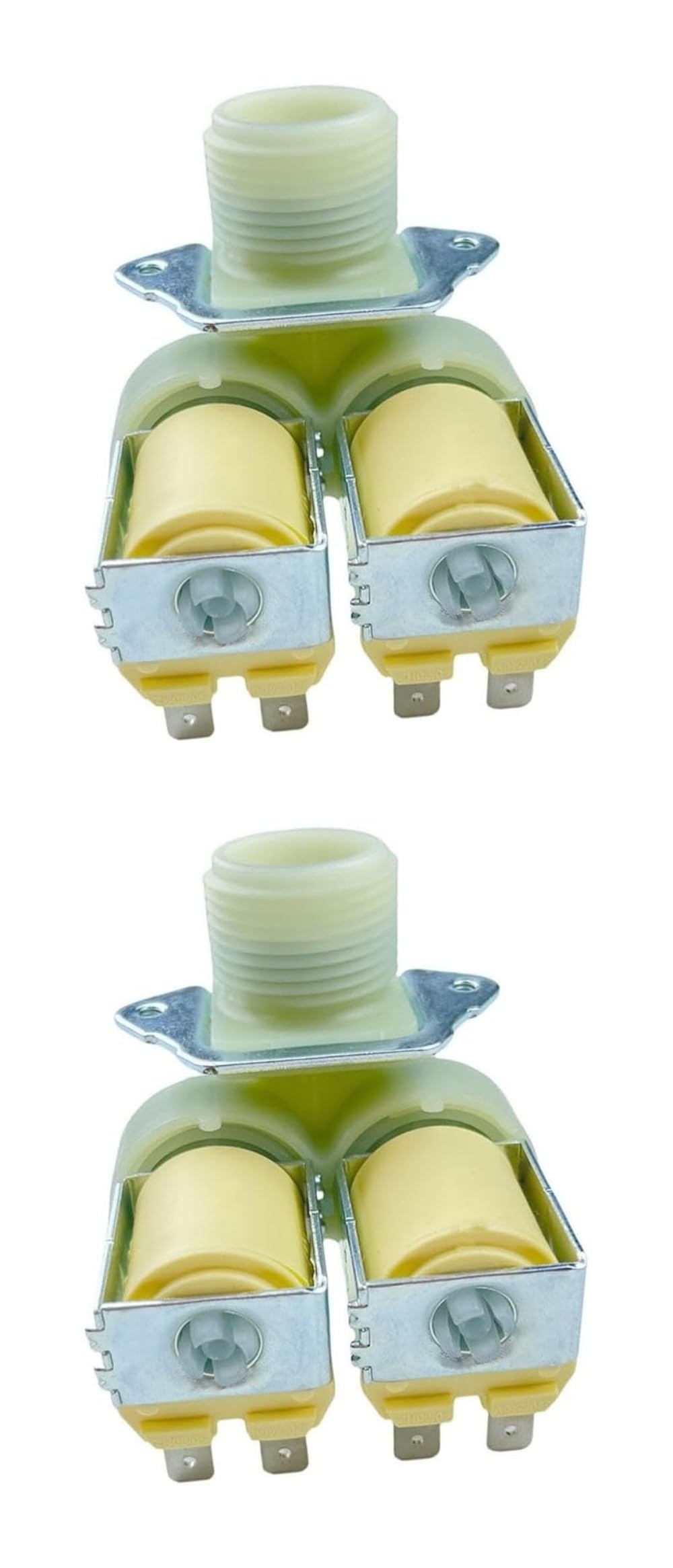 2 x Solenoid Valve for Drum Washing Machines, Washing Machine Water Valve DC62-00024M, Water Inlet Solenoid Valve (79 x 60.5 x 58 mm)