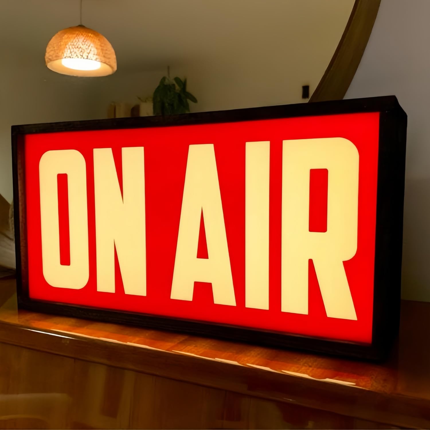 ON AIR RGB LED Neon Lightbox mit Fernbedienung APP-Steuerung Studio Warnzeichen Beleuchtete Lichter Musik Sync Timer Einrichtung Zeichen für Kino Bibliotheken Cafés Home Dekor USB