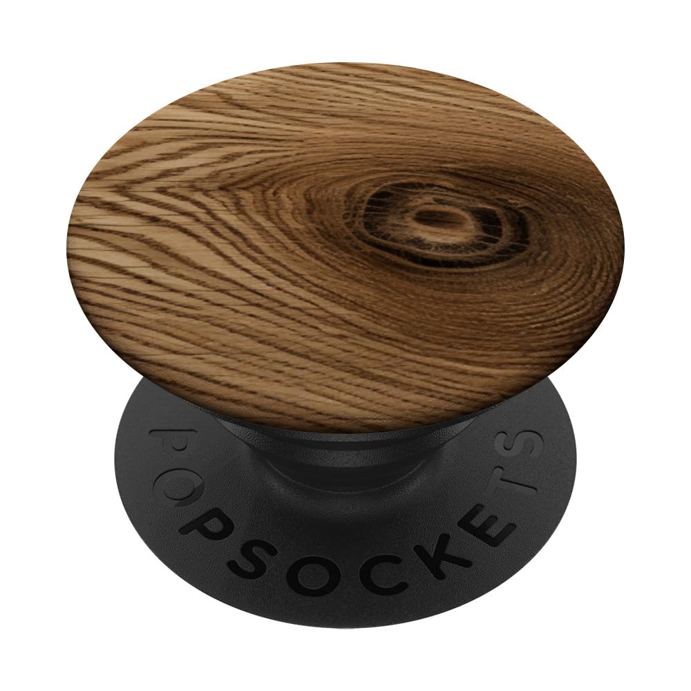 Elegant Brown Woodgrain Style Wooden Burl Print Patterned PopSockets Adhesive PopGrip