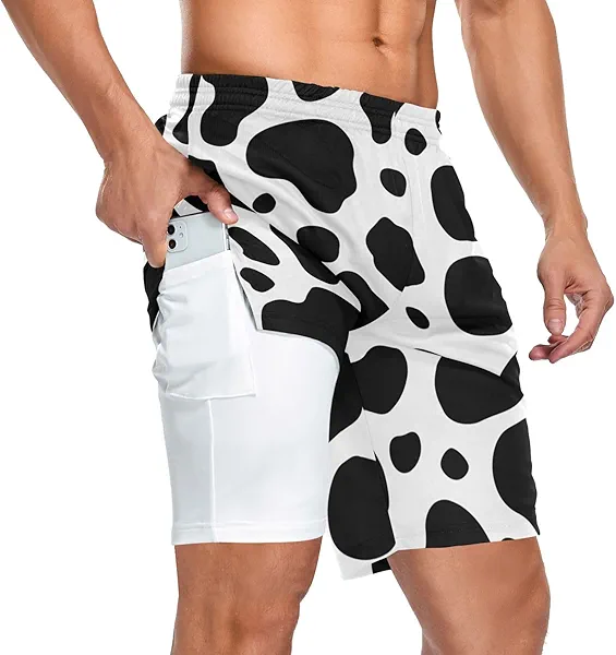JHKKU Men's 2 in 1 Workout Running Shorts, Gym Athletic Shorts for Men Lightweight Training with Pockets and Towel Loop