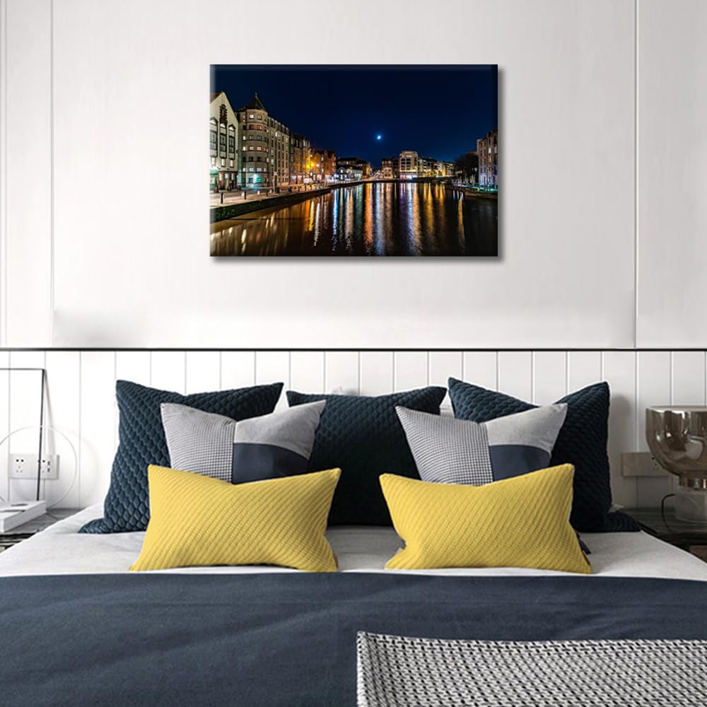 City Skylines in the United Kingdom Wall Decor, 1 Panel Leith Near Edinburgh Print for Bedroom and Living Room - Image 4