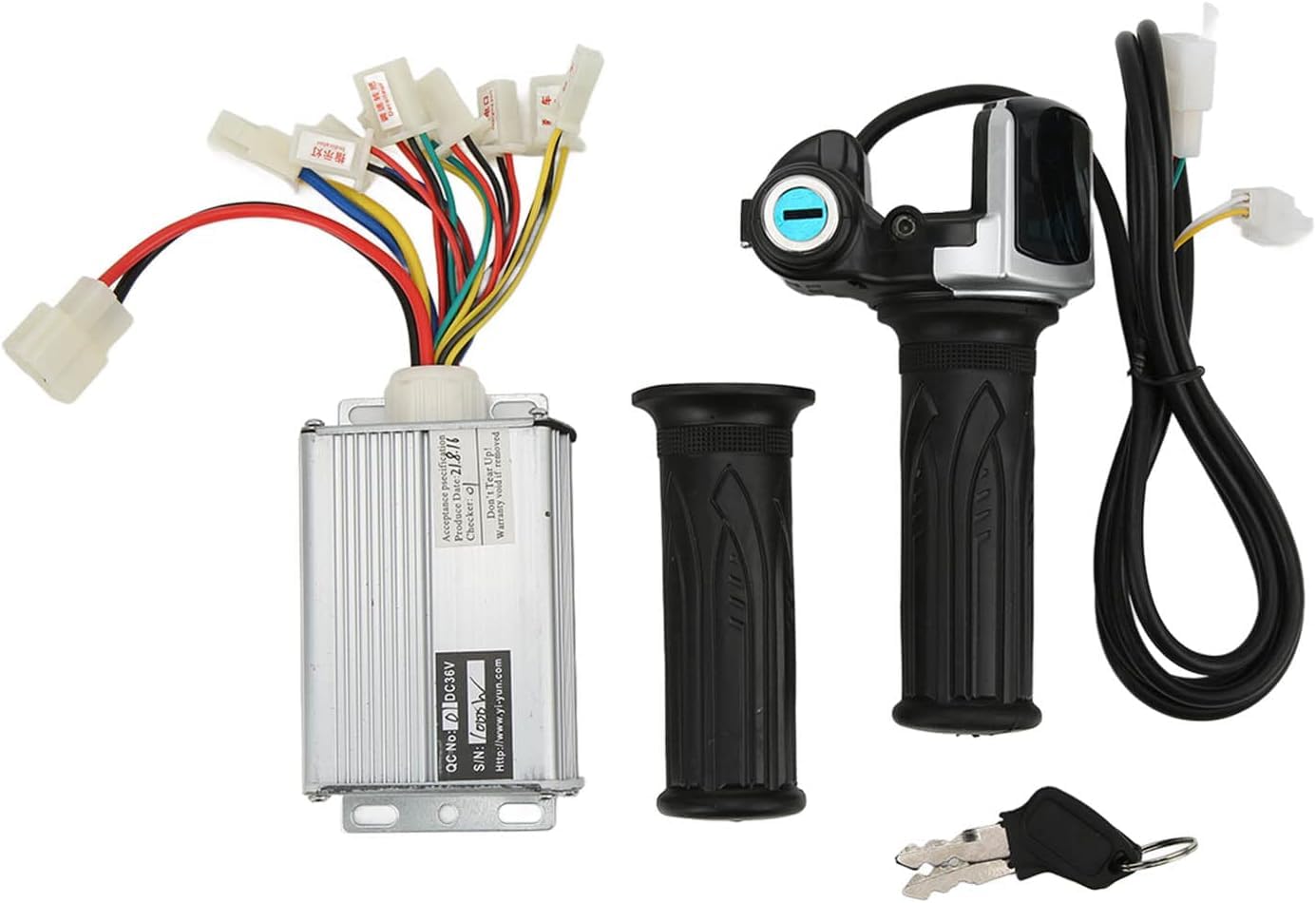 Photo 1 of 36V 25A Controller and Throttle,Twist Throttle Handlebar Grips ,Brushed Motor Ebike Speed Controller Kit Compatible with MX350 Razor Dirt Bike Scooter Electric Bicycle (Replacement Parts (36V 1000W)