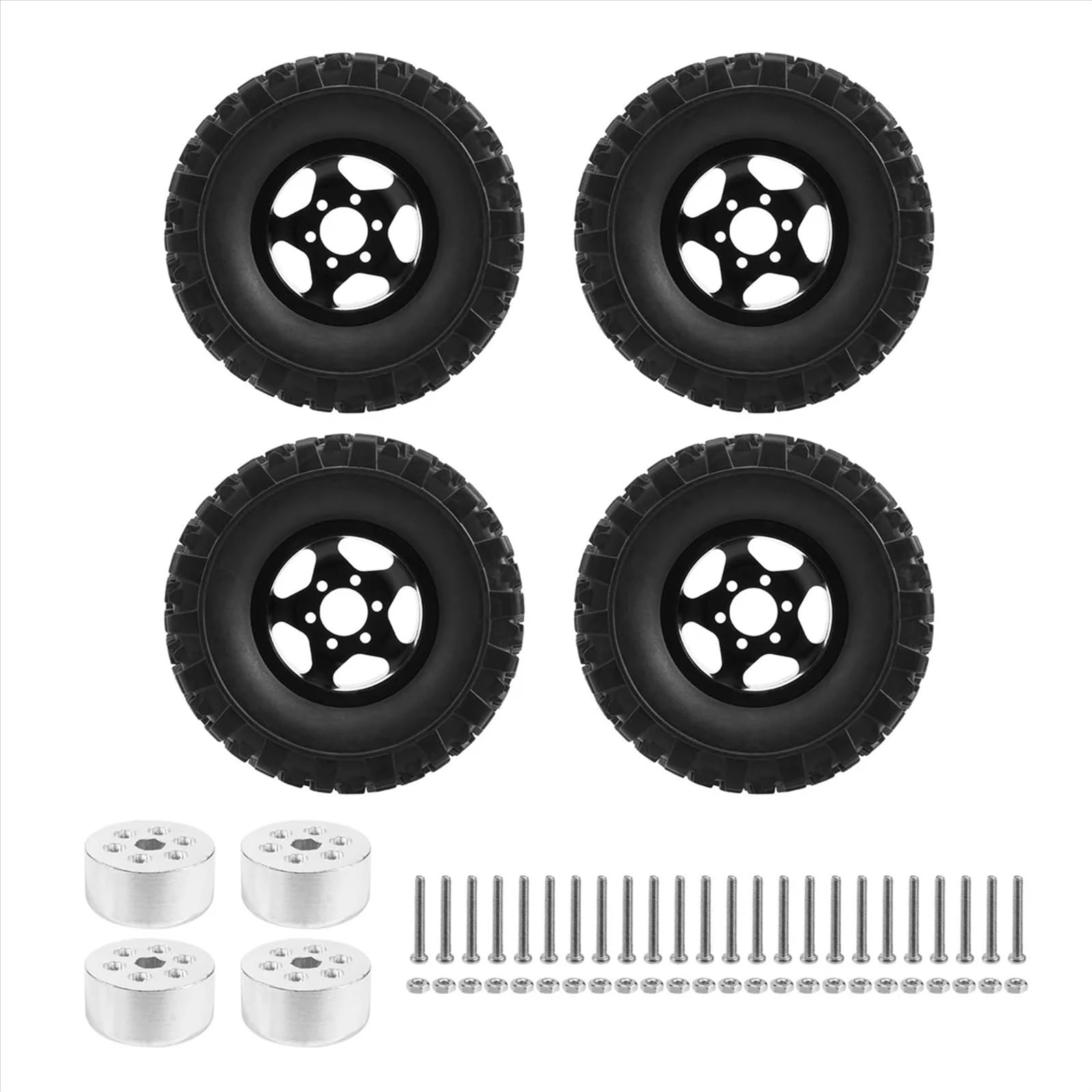 RC Car Pneumatico Ruota Compatibile con C14 per C24 C34 B14 B24 4WD Cerchione in Metallo con Pneumatico in Gomma Pneumatico 1/16 RC Camion Auto Parti di Aggiornamento Accessori