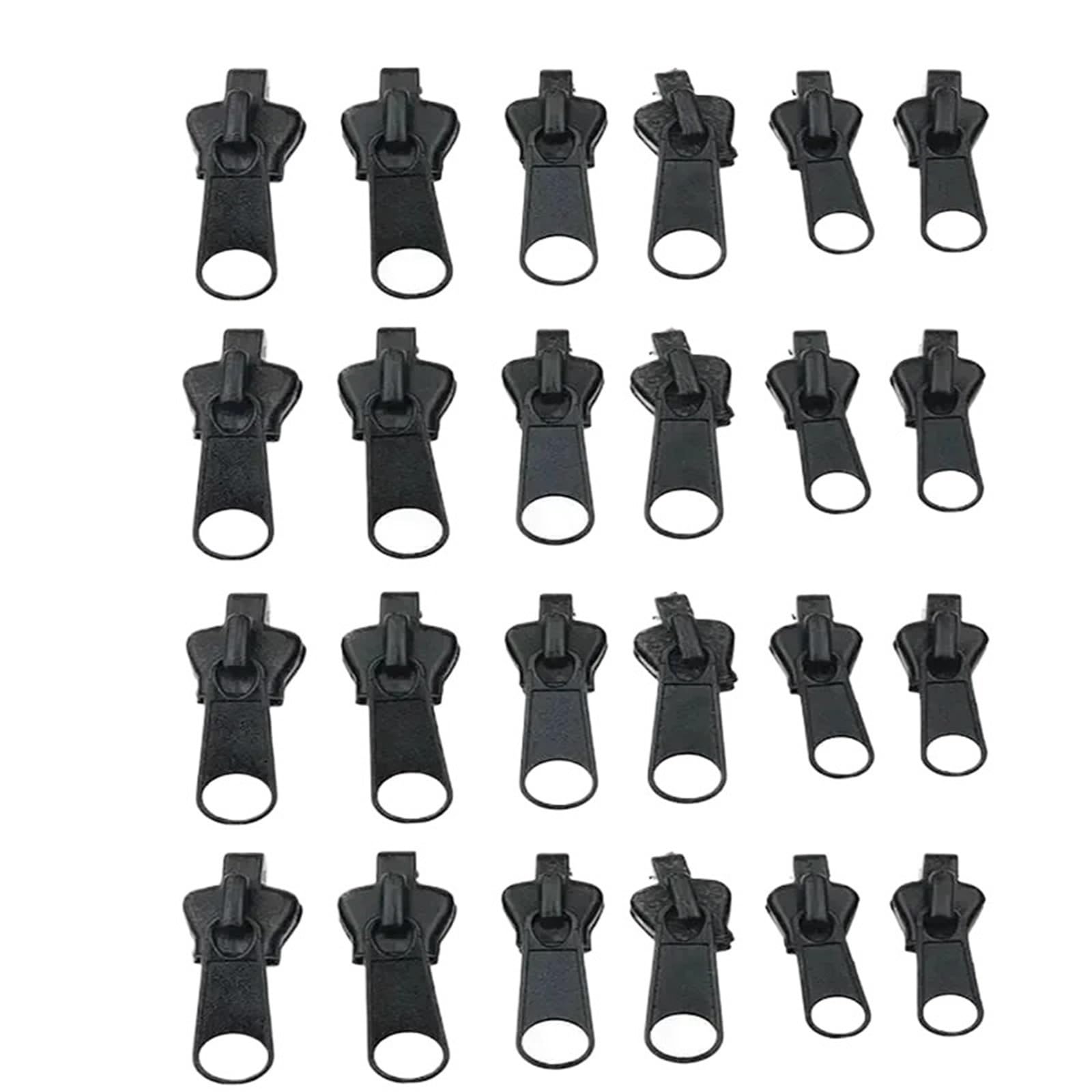Juego de 240 tiradores de cremallera, kit de reparación universal, ajuste instantáneo, cierre de cremallera, diseño de dientes deslizantes, ropa de costura (negro, 240 piezas)