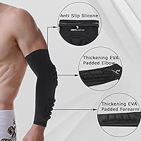 Vista 2 de Juego de 2 mangas de compresión acolchadas en el codo y en el antebrazo, para soporte y protección