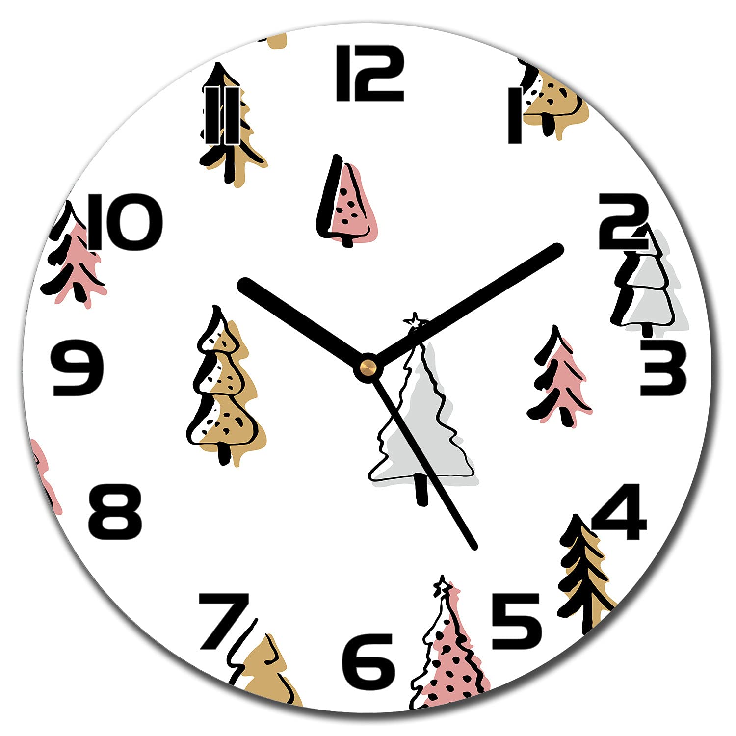 Horloge en verre murale moderne 30cm pour cuisine et salon