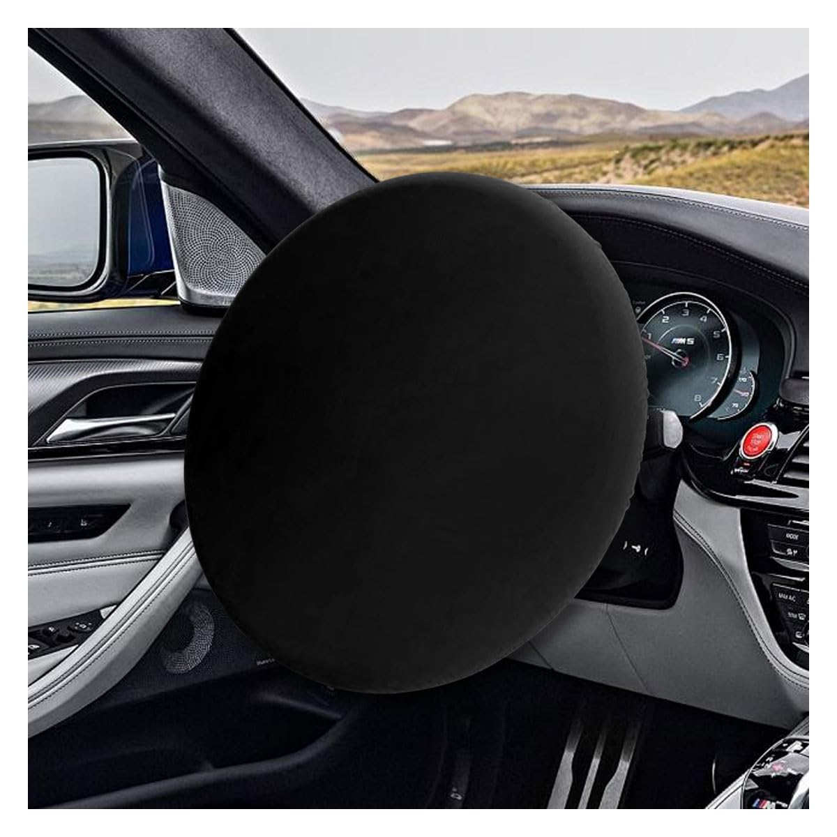 Funda para volante de coche, parasol, protector anticalor, universal, de 18 pulgadas, para la mayoría de coches, camiones y SUV, color negro