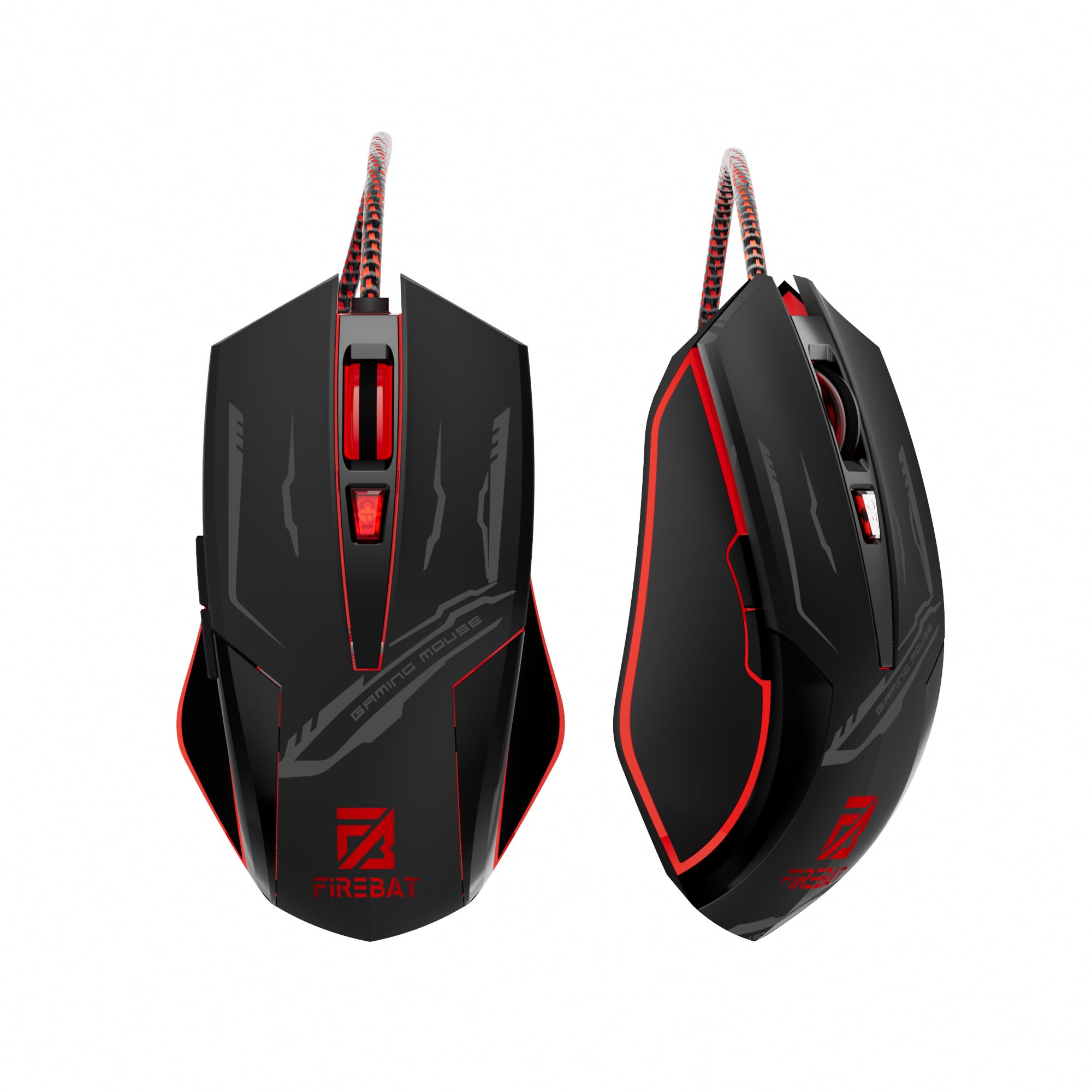 FIREBAT Gaming Mouse RGB, Wired Optical Mouse with 6 Programmable Buttons & 7 Backlit Modes, Wired Mouse for Computer and Laptop, USB Corded Mouse,
