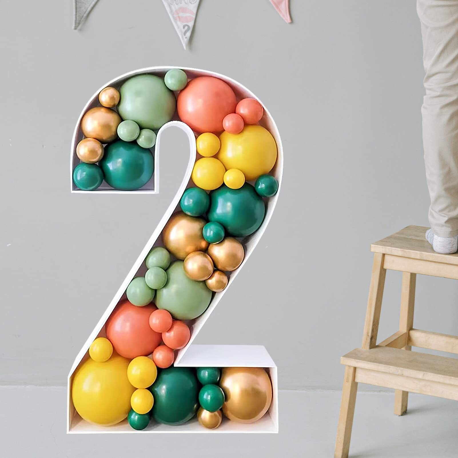 Gadpiparty Caja De Globos Número Soporte Para Decoración De De Mesa Para Cumpleaños y Bodas Accesorios De Fiesta Diseño Temático De Globos