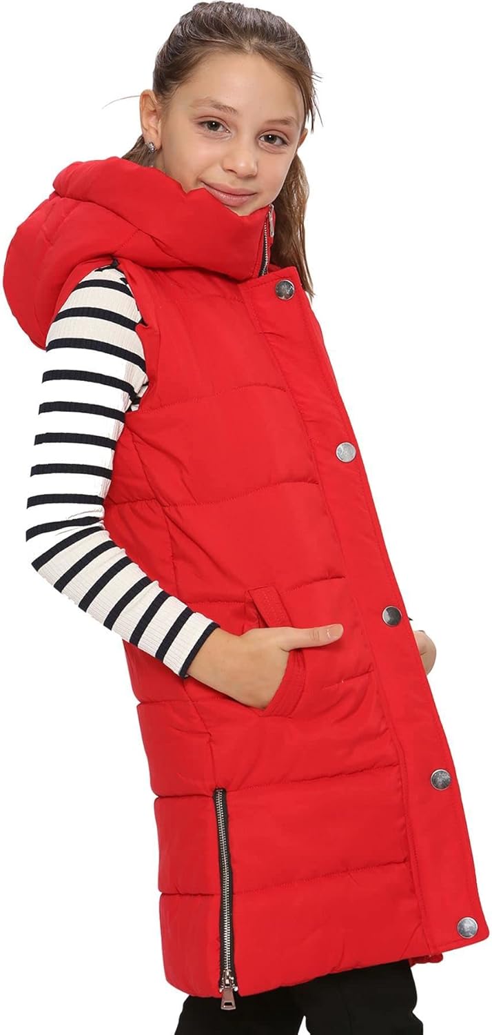 Kids Girls Fashion Oversized Gilet Long Line Style Jacket Long Sleeveless Coat