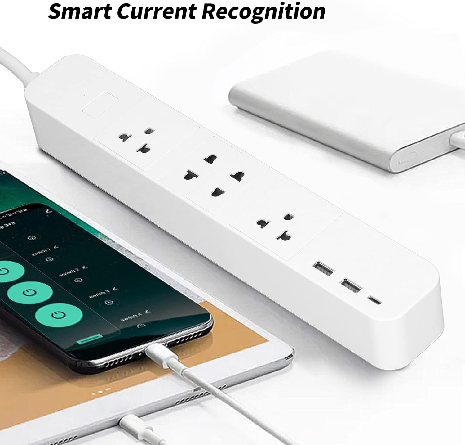 Power Strip Smart Plugs with USB Type C Output Voice Controlled via BLE App AC 100-250V (10A) US Plug