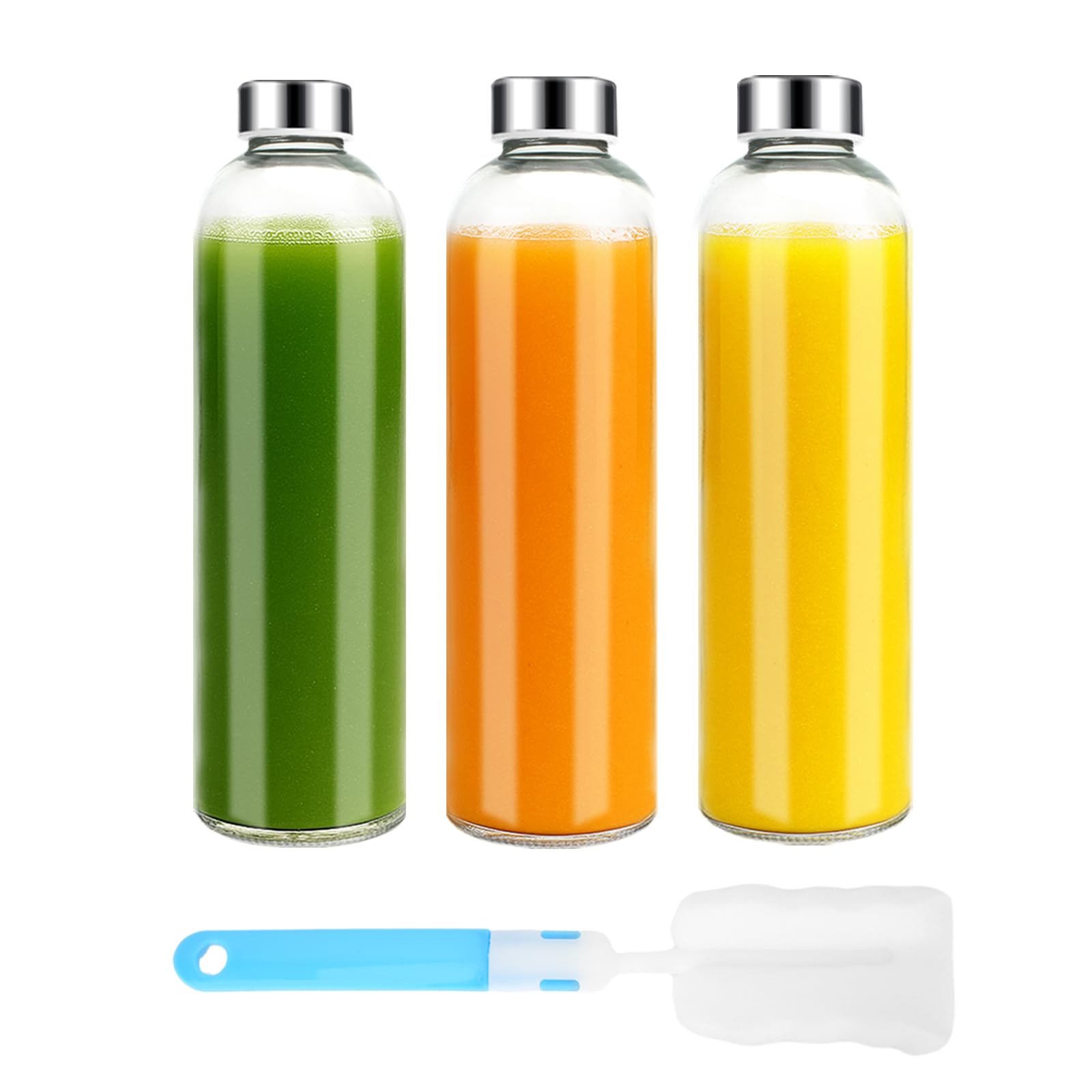 Luxfuel 32 oz Glass Water Bottles 3-Pack