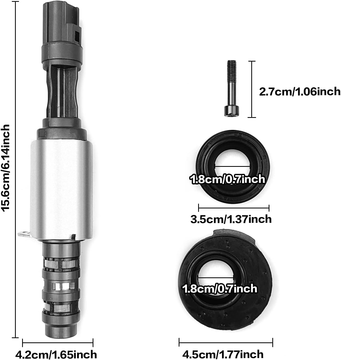 Dade 2 Set VCT Camshaft Variable Valve Timing Solenoid Set Compatible with Ford 3V 5.4L 4.6L F150 F250 F350 LINCOLN MERCURY (6 PCS) 2 Solenoids + 2 Seals + 2 Screws