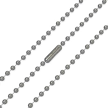Amazon.com: Silver Oxide Stainless Steel Ball Chain Necklace - 3.2